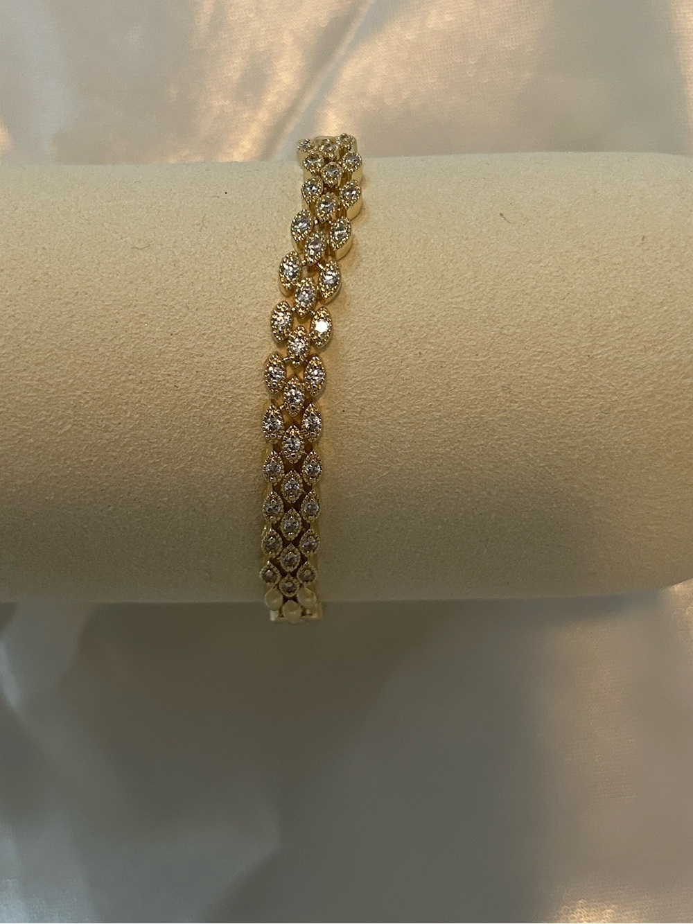 Gold-Tone Pavé Crystal Link Bracelet NEW